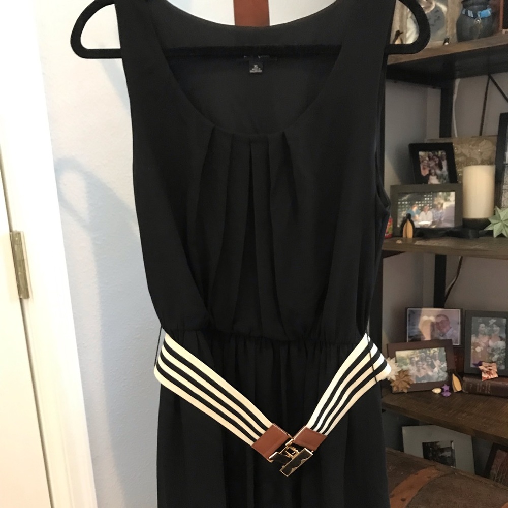 Black dress with belt